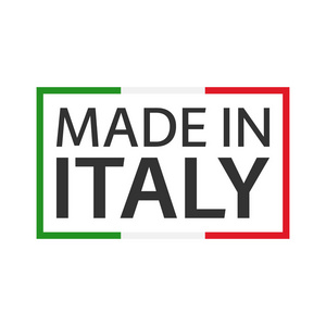 意大利制造的质量标志彩色矢量符号，意大利三色隔离在白色背景上