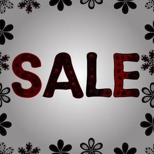 售卖海报季末特价横幅.矢量图.无缝图案.白色,黑色和灰色的插图.