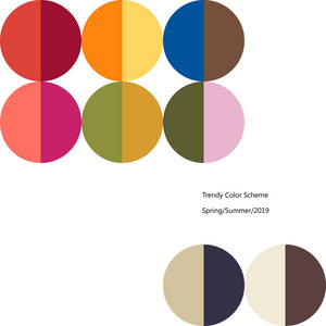 纯色圆的时髦配色方案照片