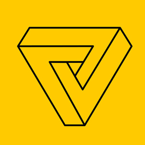 矢量图像圆形三角形结三位一体结图标设置白色插图平面轮廓风格简单