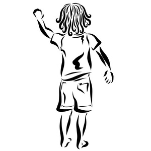 一个孩子挥挥手抽写或敲照片