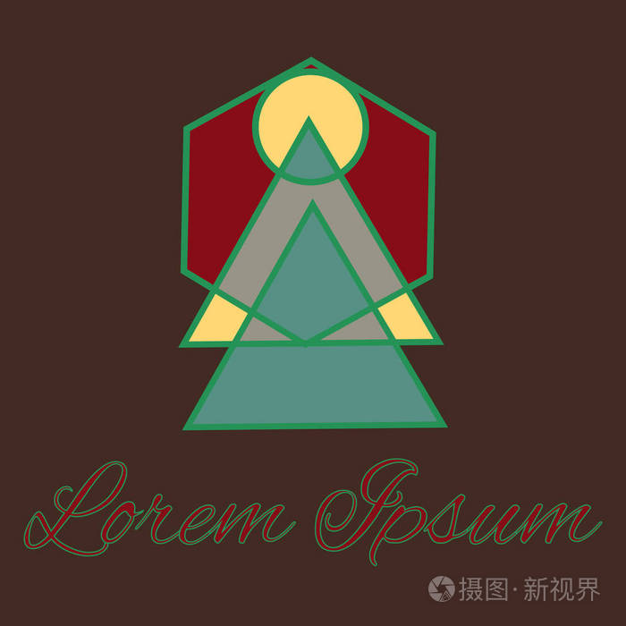 几何线标志型独特的线性徽章为您的设计几何抽象模板概念图标