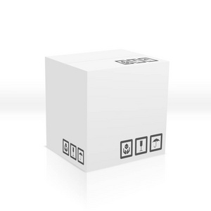 纸箱标牌白色封闭式纸箱包装盒, 侧面有标牌照片