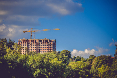 绿化地带背景图住宅建筑群的建造