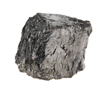 白色背景上分离的煤。 作为包装设计的一个元素。