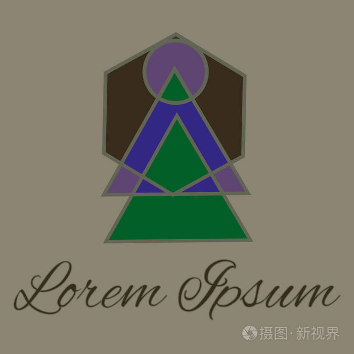 独特的线性徽章为您的设计. 几何抽象模板概念图标.