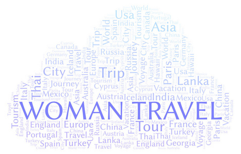 女人旅行词云。 WordCloud仅用文本制作。