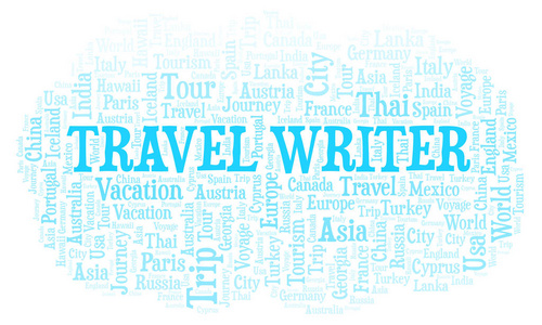 旅游作家词云。 WordCloud仅用文本制作。