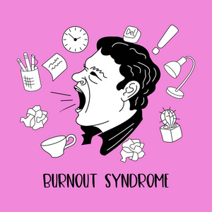 精神压力卡通图片