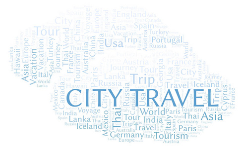 城市旅游文字云。 WordCloud仅用文本制作。