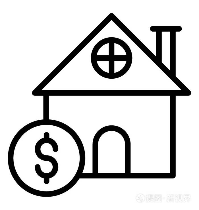 带有美元标志的建筑物,显示银行的图标插画-正版商用图片13eggt-摄图