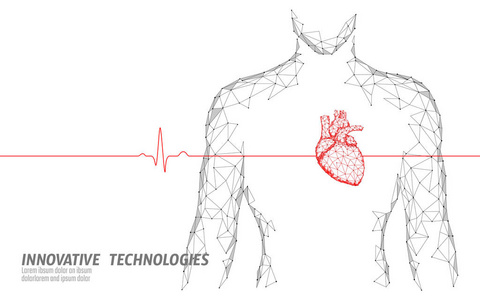三角形连接点发光点在线医生.脉冲内体现代创新技术渲染矢量插画照片