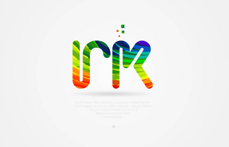 rkrk字母标志图标组合设计彩虹色