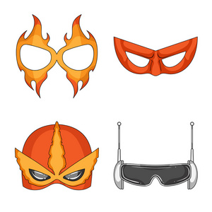 矢量设计英雄和面具图标。收藏英雄和超级英雄股票符号的网站