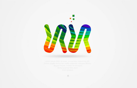 xxxx字母字母标志图标组合设计彩虹色
