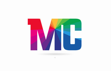 字母表字母MCMC标志组合设计，彩虹颜色适合公司或企业