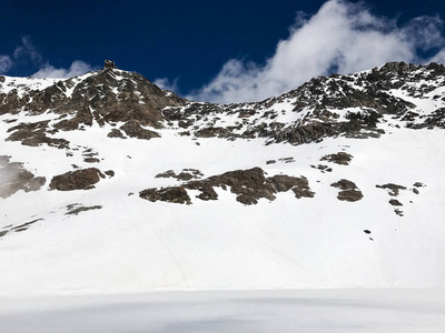 法国阿尔卑斯山中的Alped Huez滑雪域