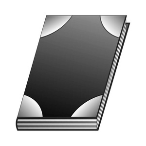 黑色的书隔离在白色背景上，为您的设计游戏卡。 孤立的GUI设计元素。 矢量图。