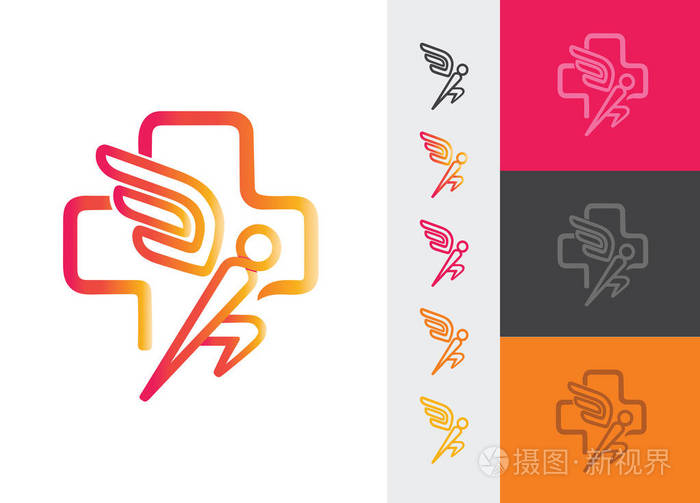 体育图标,翅膀图标符号品牌标志