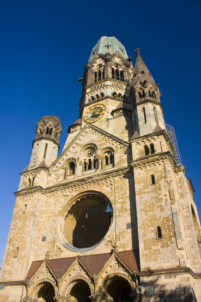 柏林,德国,2018年9月25日:在柏林没有穹顶的凯撒威廉纪念教堂.