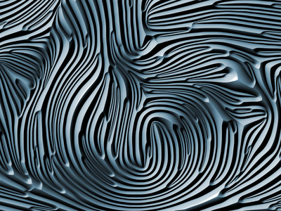 以自然形态几何为主题的蓝色浮雕基底浮雕图案三维渲染的构成——新