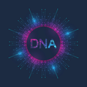 科学的向量例证基因工程和基因操作概念。dna 螺旋, dna 链, 分子或原子, 神经元。科学或医学背景的抽象结构。波浪流