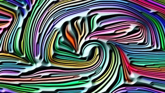 以自然形态几何为主题的彩色浮雕浮雕浮雕图案三维绘制的抽象设计