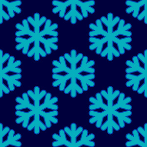 蓝色雪花的无缝艺术图案