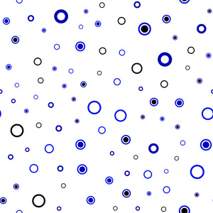 浅蓝色矢量无缝背景与气泡。 插图与一套闪亮的彩色抽象圆圈。 名片网站模板。
