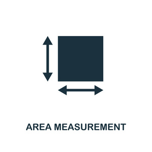 面积测量 图标。从测量图标集合的单色风格设计。ui 和 ux 像素完美面积测量图标。适用于网页设计应用程序软件打印使用
