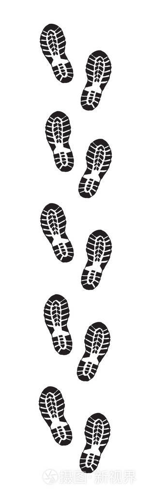 平鞋印腿触摸邮票设置在白色泥泞的灰尘背景.