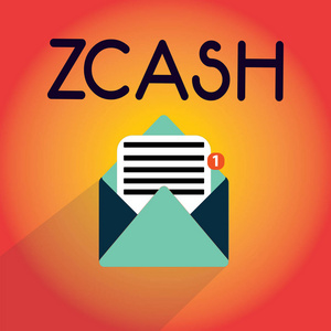 写笔记显示 Zcash。商业照片展示 cryptocurrency 与分散 blockchain 提供匿名