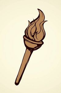 简单教室空间画简单的金属希腊奥林匹克体育场火炬白色背景.