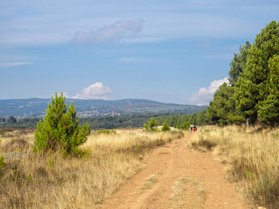 卡米诺赛道接近拉巴纳尔德尔卡米诺卡斯蒂尔山和里昂西班牙