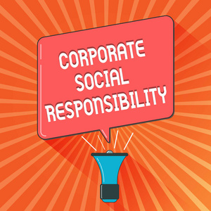 概念手写显示企业社会责任。商业照片展示企业内部政策与战略