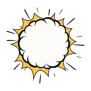 哇音效白色背景上孤立的矢量漫画爆炸. 卡通泡泡爆炸插图.