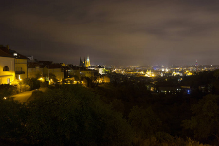 布拉格之夜，捷克哥特城堡