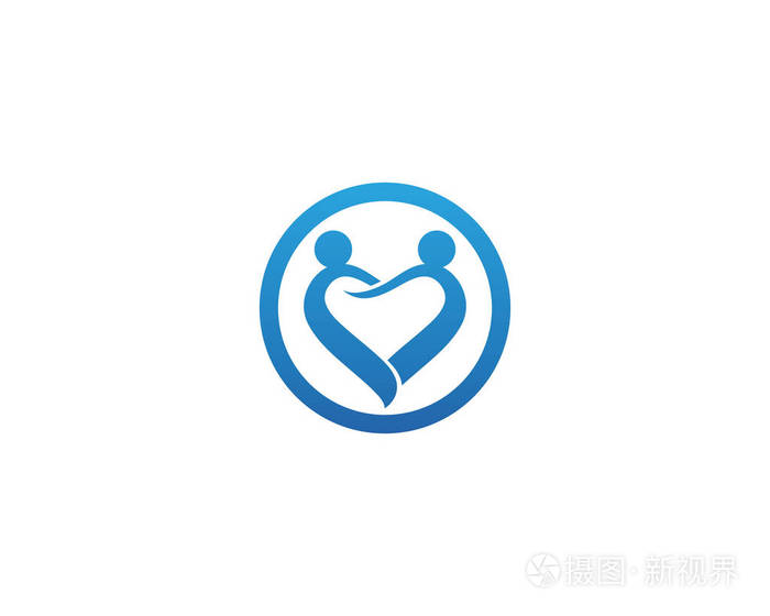 采用社区护理标志模板矢量图标