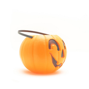  Lantern Halloween pumpkin pail isolated on white background. Or