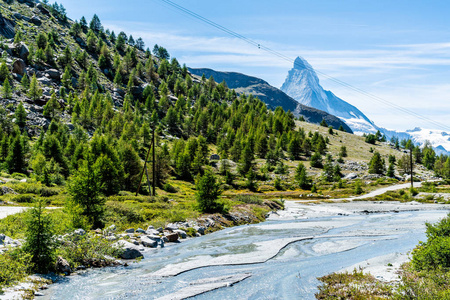 美丽的山景，在瑞士泽马特的马特霍恩峰。