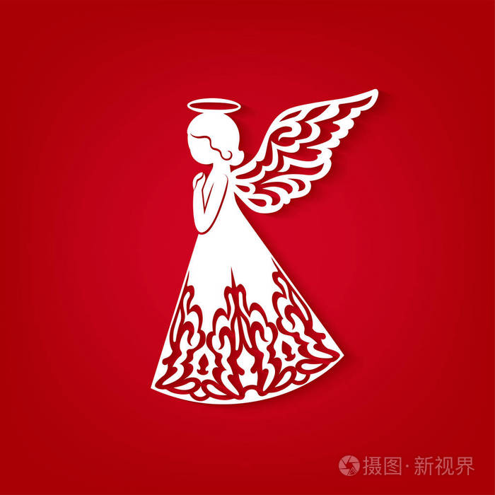 快乐圣诞贺卡与天使, 观赏翅膀