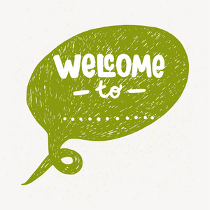 欢迎气球涂鸦welcome to .照片