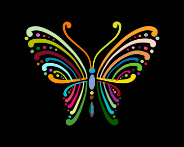华丽的五颜六色的蝴蝶为您的设计