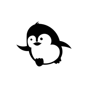 图标南极洲企鹅在冰山图片黑色白色剪影风景例证载体孤立的白色衬底上