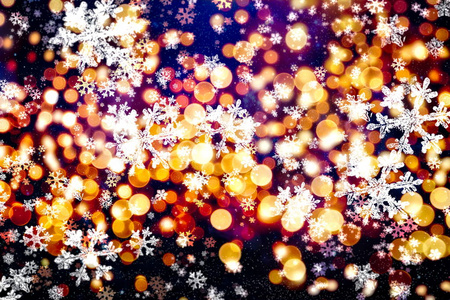 节日圣诞背景。 优雅的抽象背景与灯光和星星