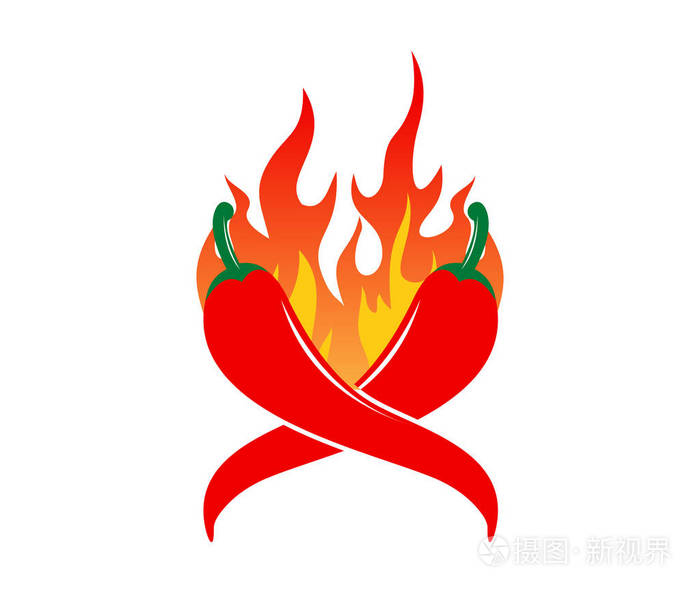 辣椒辣味食品矢量标志设计灵感来自墨西哥美食品牌