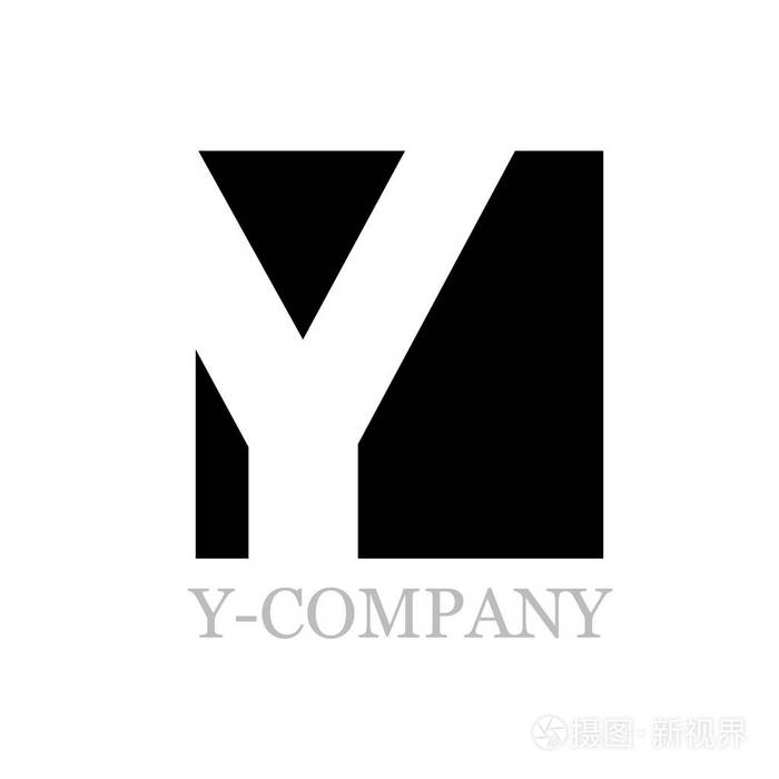 黑色正方形背景下矢量几何初字母y插画-正版商用图片13gg7g-摄图新视