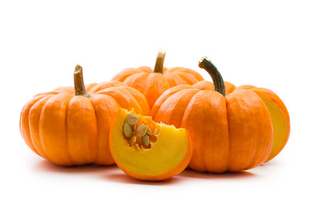 查出的新鲜橙色微型南瓜照片