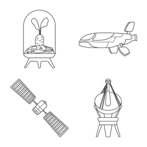 火星和太空标志的孤立物体。集火星和行星股票符号为网络