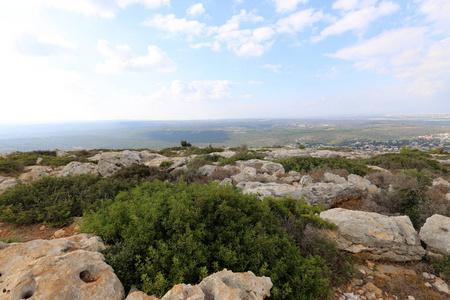 西部的山区以色列北部加利利西部山区景观照片